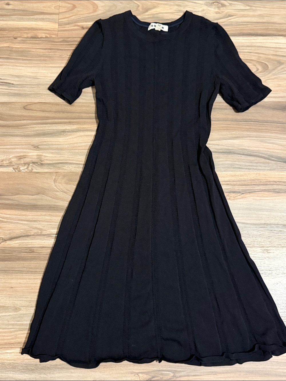 Boden Flared Stitch Mini Dress Women’s 4 Black Stretch Crepe Minimal Capsule